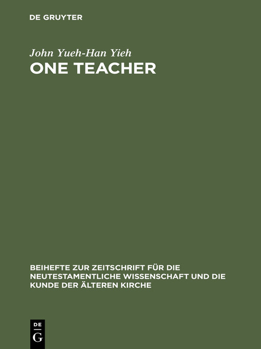 Title details for One Teacher by John Yueh-Han Yieh - Available